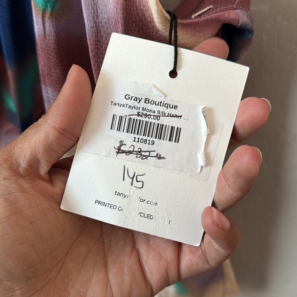 NWT Tanya Taylor Silk Mona Criss Cross Halter Top Size XS - Picture 4 of 6